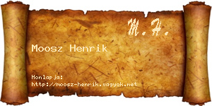 Moosz Henrik névjegykártya